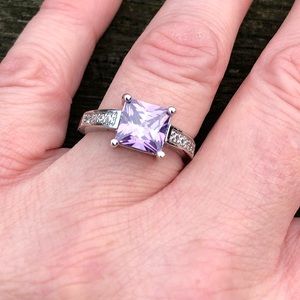 - Princess Purple Topaz Silver Ring SZ 7.5! NEW!
